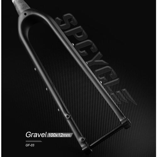 2022 New Hidden Cable All Road Cyclocross Bike Fork Max Tire 700x45C 100x12mm Thru Axle Disc Full Carbon Fiber Gravel Fork