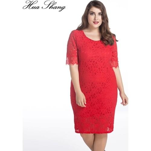 Women Summer O Neck Half Sleeve Casual Lace Dress Elegant Lace Hollow Out Floral Party Dress Slim Bodycon Pencil Dress Big Sizes