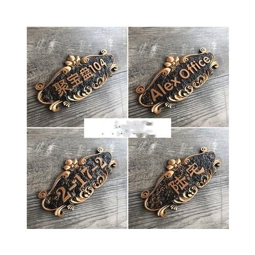 House number European-style door sign, custom-made apartment door number Villa door panels any letter, symbols, house Hotel