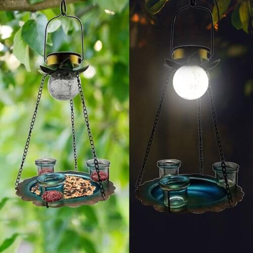 1PCS Solar Birdfeeders Garden Light Metal Decorative Flower LED Landscape Lighting Garden Light Decorative клетка для попугая