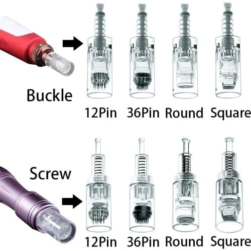 10/20/50pcs Bayonet Screw Microneedling Needles Cartridges 9/12/36/42 Pin Nano Micro Tattoo Needles For Dr.pen MTS Mesotherapy