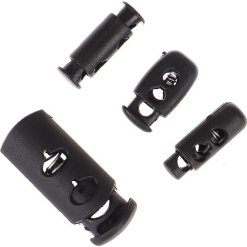 10pcs Multi Style Plastic Stoppers Ends Toggles Clip Black Push Cord Lock Spring Clasp For Apparel Bungee Elastic Rope Parts