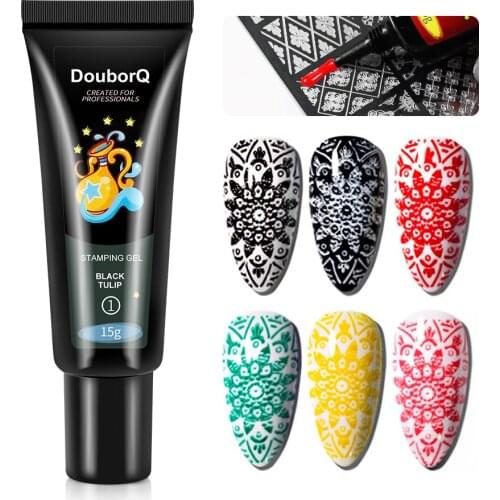 15g Nail Stamping Gel Polish Black White Nails Printing Transfer Oil UV Gel Varnish Soak Off Varnish For Nail Art Design