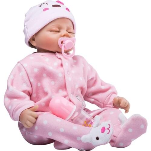 22-inch New Simulation Rebirth Baby Doll The Whole Body and Limbs Are Imported Soft Silicone Doll Limbs Can Move Can Lie Down