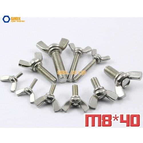 5 Pieces M8 x 40mm 304 Stainless Steel Wing Bolt Butterfly Screw Bolt
