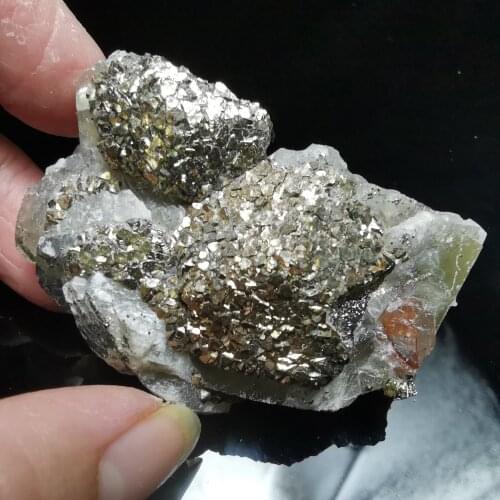54gRare natural solution and colored pyrite symbiosis healing energy home decoration QUARTZ GEM