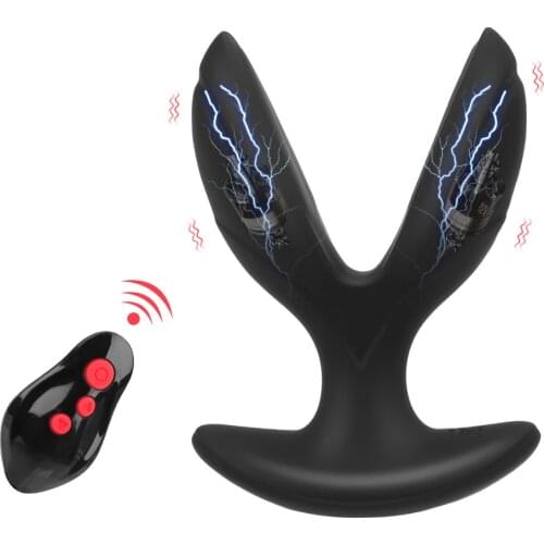 Electric Shock Anal Plug Vibrator Male Prostate Massager Wireless Remote Anus Vibrator Anal Dilator Vibrator Anal Sex Toy