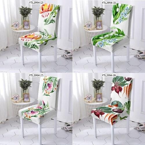 Flowers and green leaves chairs chair covers dining room dining chair bench cover chair covers dining room office chairs Home