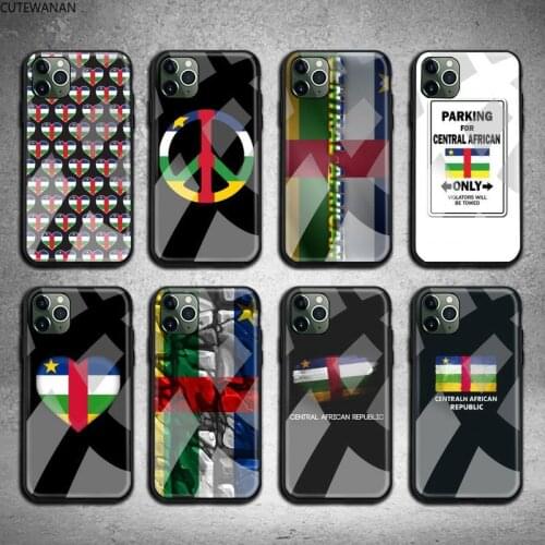 Central Africa flag Phone Case Tempered Glass For iPhone 12 11 Pro Max Mini XR XS MAX 8 X 7 6S 6 Plus SE 2020 cover