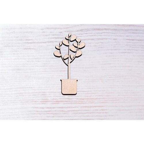 Wooden plant Laser Cut different size shape Ornaments Craft Decoration Decoupage Unpainted