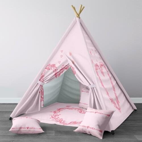 Play Tent for Kids Wigwam Portable Indoor Playground Tents Children Bedrooms Pink Arrow Love Model 282