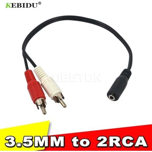 Kebidu 3.5mm Stereo Audio Female Jack to 2 RCA Male Socket to Headphone 3.5 Y Adapter Cable 2018 Hot Sale Universal