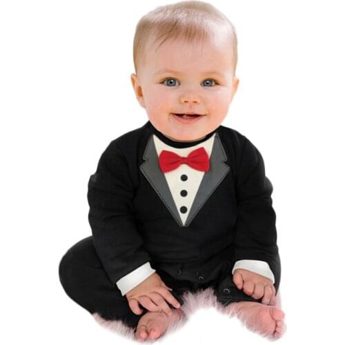 Baby Boy Suit Version Of The Gentleman Ha Garments Romper Spring Climb Clothes Infant Toddle Babies Jumpsuit Clothing L0013