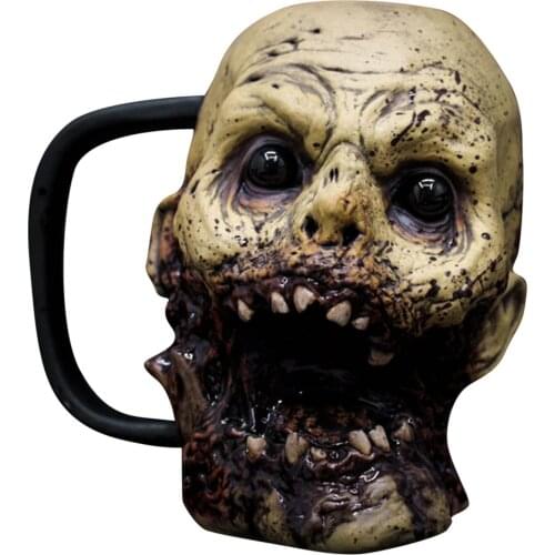 Scary Halloween Bloody Horror-zombie Head Skull Mug Resin Craft Water Cup Horror Drinking Coffee Mugs Halloween Bar Drinkware