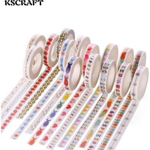 KSCRAFT 8mm*10m Adhesive Tape for Scrapbooking DIY Craft Sticky Deco Masking Japanese Paper Washi Fresh