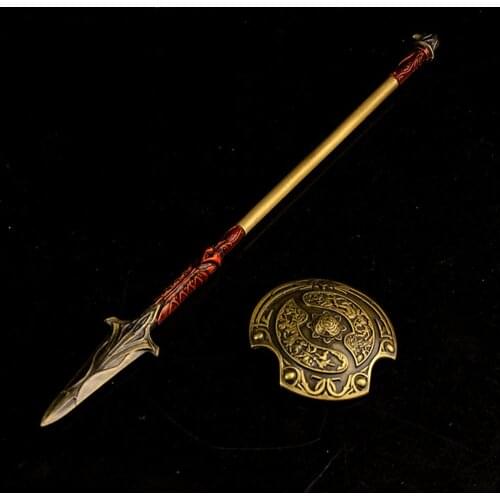 1/12 scale soldier weapon Long contradictory sword stick and long sword spear model for 6 inch action figure body