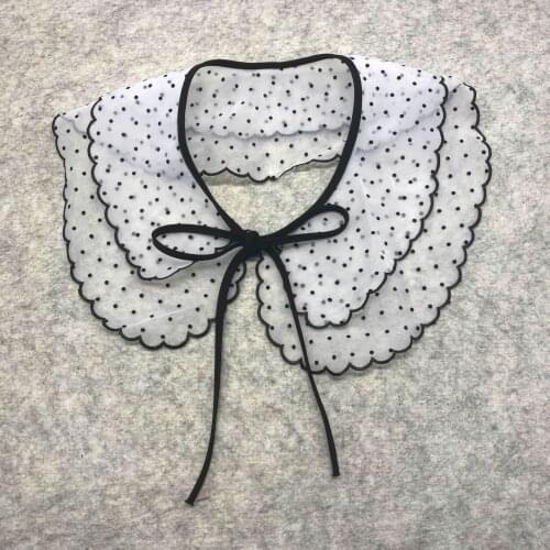 Fashion organza embroidery collar patches for clothes DIY Retro fake collar appliques black lace Patches appliques for suits