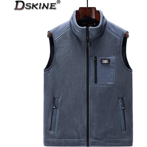 2021 Men Winter Outwear Casual Outdoor Plus Velvet Sleeveless Polaroid Vest Jacket Men Autumn Casual Outfits Tactical Vest Men