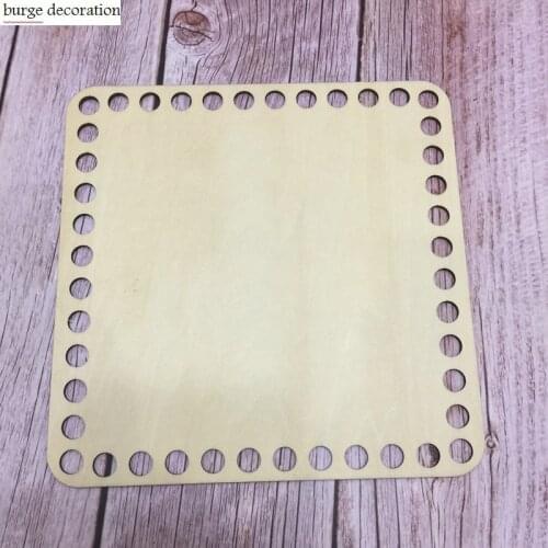 Set of 4pcs big square handmade wooden crosses wooden knitting needles wooden base bottom diy knitting