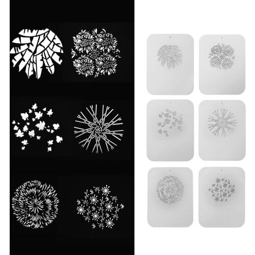 6 set Gobos Graphics Cards Metal Plates with Hollow Patterns for Optical Condenser photo studio Photography Light Accessories