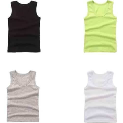 Undershirts Kids Singlet Cotton Underwear Summer Children Tanks Tops Beach Camisoles Clothing Baby Vest Toddler