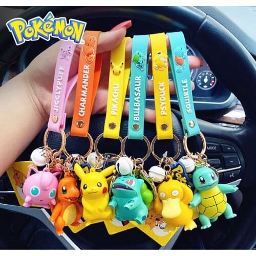 New Pokemon Pikachu Character Fashion Cartoon Keychain Pendant Pokémon Anime Decoration Model Toy Doll Childrens Birthday Gift