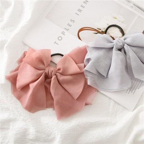 New style summer snow spinning big butterfly knot hair rope Japanese version fashion charm female super immortal dozen tie hair