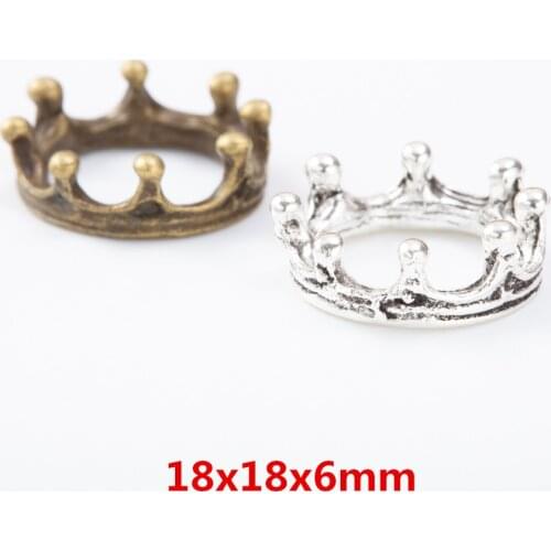 30 pieces of retro metal zinc alloy Crown pendant for DIY handmade jewelry necklace making 7358B
