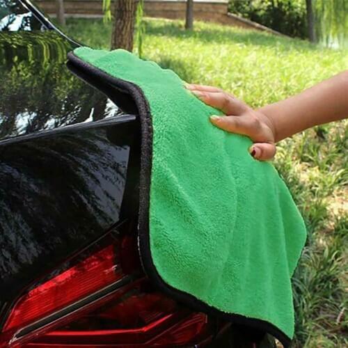 Polishing Cleaning Towels Car Wash Cloth Super Absorbent 30cm X 40cm Drying Green+Grey
