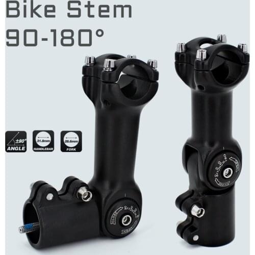 Adjustable 90-180 Aluminium Bike Stem Riser 25.4/31.8mm Handlebar 90mm 110mm Stem MTB Road City Bike Bicycle Part Rise Long Stem