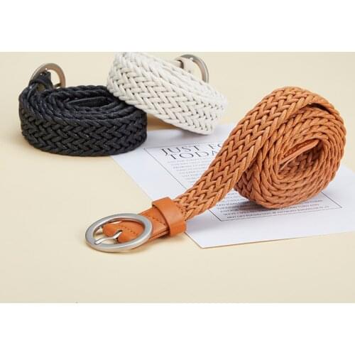 Ladies Fashion Belt Ladies Wide Belt Casual Clothing Jeans Woven Belt Men and Women Universal Leather Belt Canvas Belt