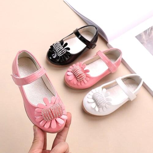 Pink black white Children Girls' leather shoes Kids girls princess shoes chaussure fille Spring Autumn 1 2 3 4 5 6 7 8 9 10-13T