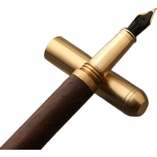 Brass Sandalwood Fountain Pen Students Practicing Calligraphy Business Creative Personalized Gift Advertising Pen Custom Logo