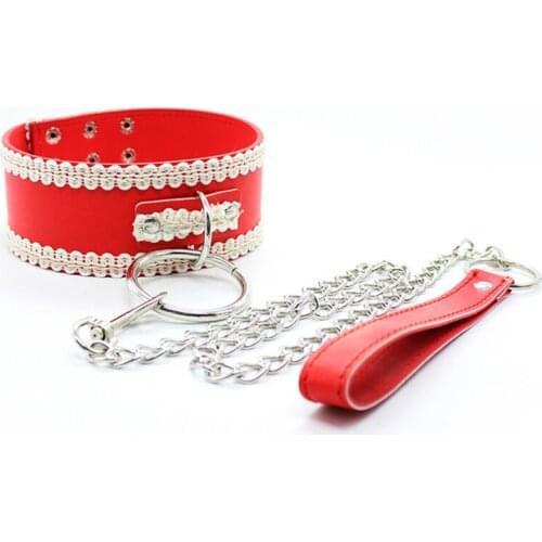 PU Leather Sexy Necklace Neck Collar BDSM Fetish Bondage Restraints Erotic Toys Gear Adult Games S&M Slave Sex Toys for Couples