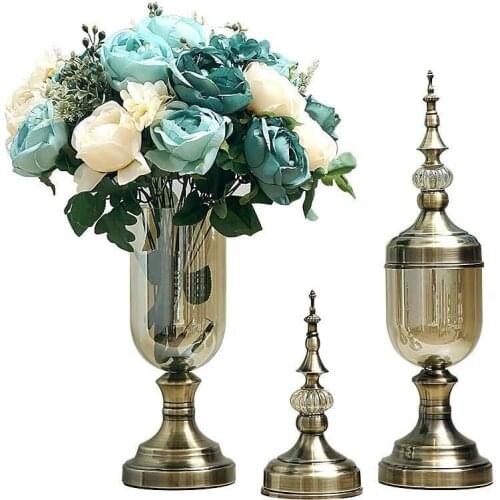 Glass vase, European crystal, TV cabinet, porch decoration, flower inserting device, table decoration