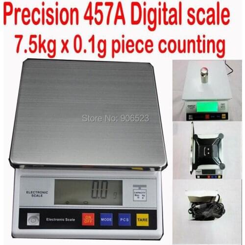 Accurate Digital Scale Jewelry Gram Gold Gem Coin Balance Weight 7.5kg x 0.1g electronic Counting bench top scale free ship