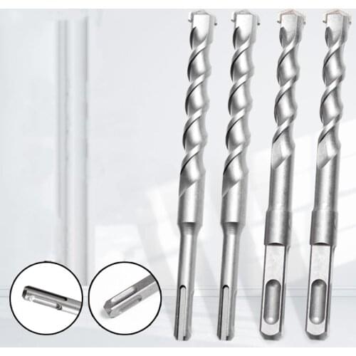 Square Shank Four-Hole Round Shank Impact Drill Bit 12.5MM Elevator Installation Stone Concrete Alloy Electric Hammer Drill Bit