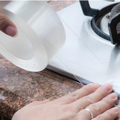 Bathroom Shower Sink Bath Sealing Strip Tape Transparent Acrylic Self Adhesive Waterproof Wall Sticker Bathroom Toilet Kitchen