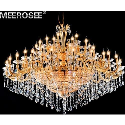 Gorgeous Crystal Chandelier Lighting Fixture Classic Golden Hotel Project Large Crystal hanglamp Lustres 100% Guarantee