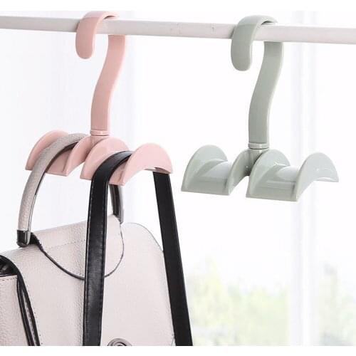 360-degree Rotation Handbag Hanger Clothing Rack Hook Space Saving Wardrobes Storage Organizer for Bag Belt Tie Scarf Shoes