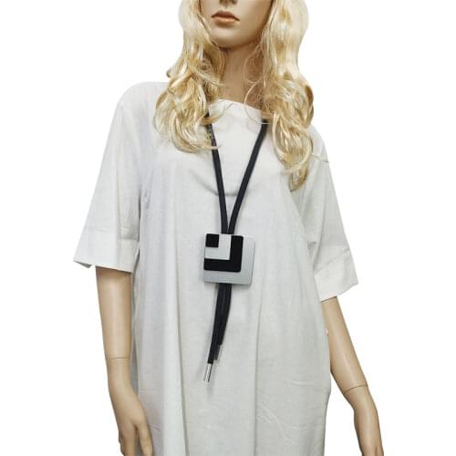 YD&YDBZ New Style Square Matching Thick Leather Rope Necklace For Women Punk Style Geometry Collocation Wrist Accessories Gift