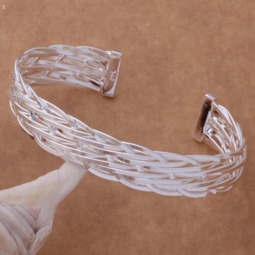 SZ-AB010 Hot Silver Color Gift Women Lady Nice High Quality Fashion Jewelry Small Net Woven Bracelets /aelaivsa Bqqakhxa