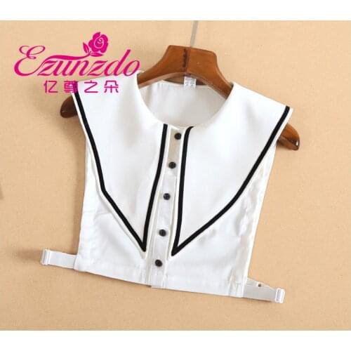 Detachable Solid Color Shirt Hollo Shirt Woman Chiffon Fake Half hite Shirt Fake Collar Vintage Detachable Collar False Collar