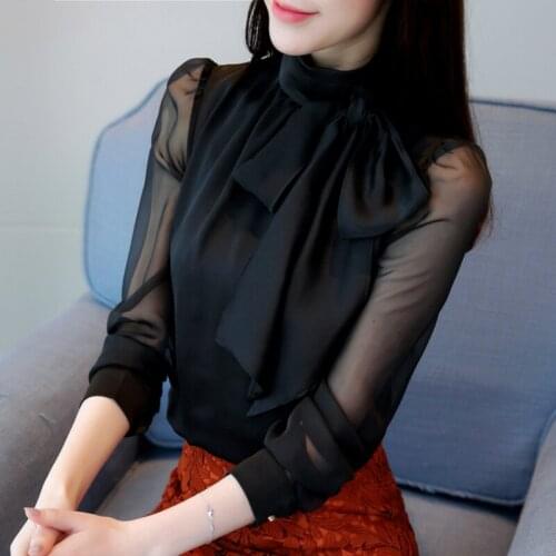 Womens Tops And Blouses Women Shirts Chiffon Blouse Shirt Female Clothes Blusas Mujer De Moda 2021 Long Sleeve Shirt Women A390