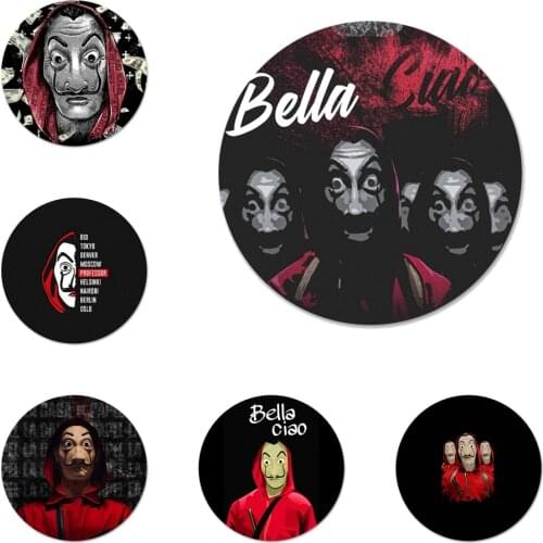 58mm LA Casa De Papel Icons Pins Badge Decoration Brooches Metal Badges For Backpack Decoration