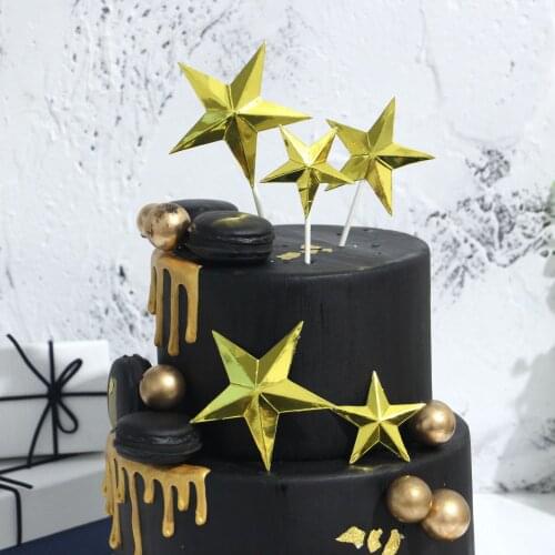 Star Cupcake Toppers Birthday Cake Topper Decorating Picks Kids Wedding Party Decorations Baby Shower Favors