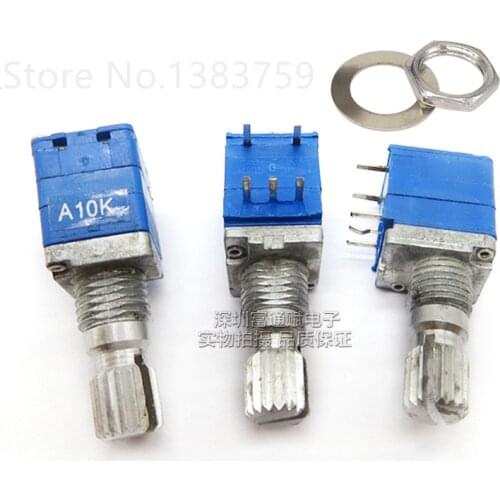 2pcs R097 with switch potentiometer 5 feet single A10K 15MM flower shaft potentiometer