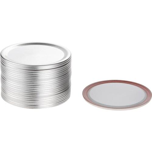 24pcs/kit 86mm Mason Jar Canning Lids fits for Wide/Regular Mouth Cans Leak Proof Split-Type Tinplate Cap+Silicone Sealing Ring