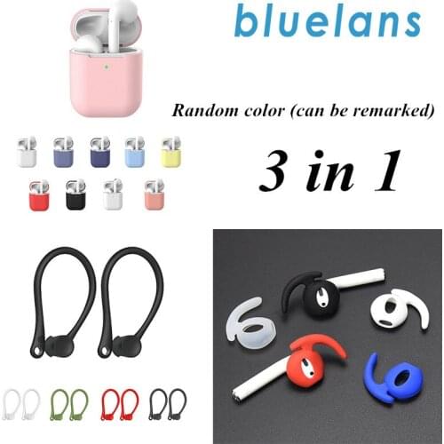 3Pcs/set Silicone Cases for Airpods 2 1 Protective Earphone Cover Case for Apple airpod 2 Anti-lost rope Sports hook accessories