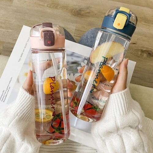 400ml/500ml Outdoor Drinking Bottles With Straw Sports Plastic Water Bottle Portable Travel Shaker Pot Tea Home Cups Wholesale